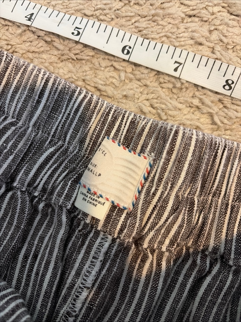 Anthropologie 9-H15 STCL Brown White Striped 100% Linen Wide Leg Pants Size XS P - Picture 3 of 8